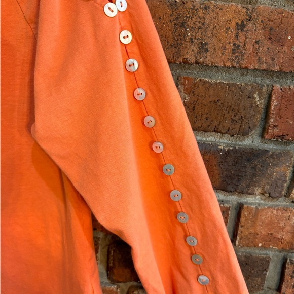 Soft Surroundings womens cold shoulder asymmetrical hem orange medium - Picture 2 of 5